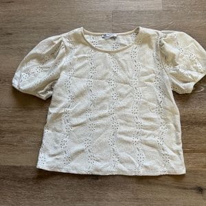 Zara White Crop Blouse